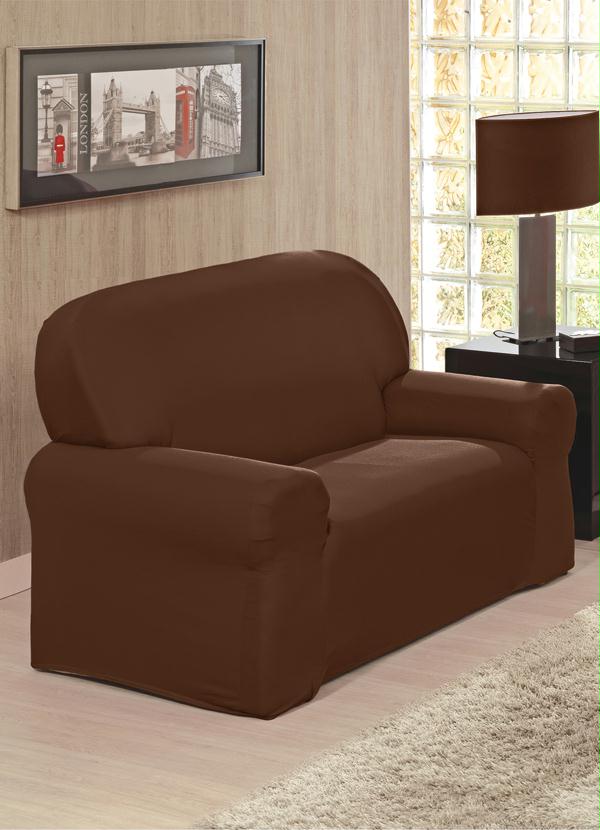 Lar e Lazer - Capa para Sofá 2 Lugares Marrom 1 Peça