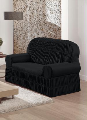Lar e Lazer - Capa para Sofá 2 Lugares Preta 1 Peça - LAR E LAZER