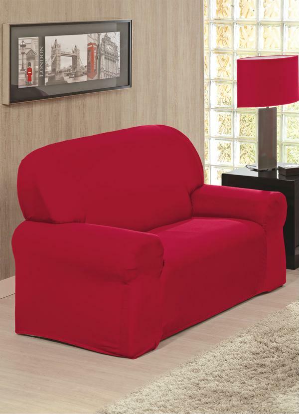 Lar e Lazer - Capa para Sofá 2 Lugares Vermelha 1 Peça