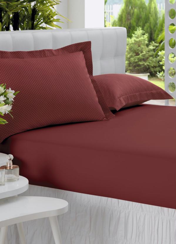 Altenburg - Jogo de Cama Queen Poá Vermelho Altenburg 1