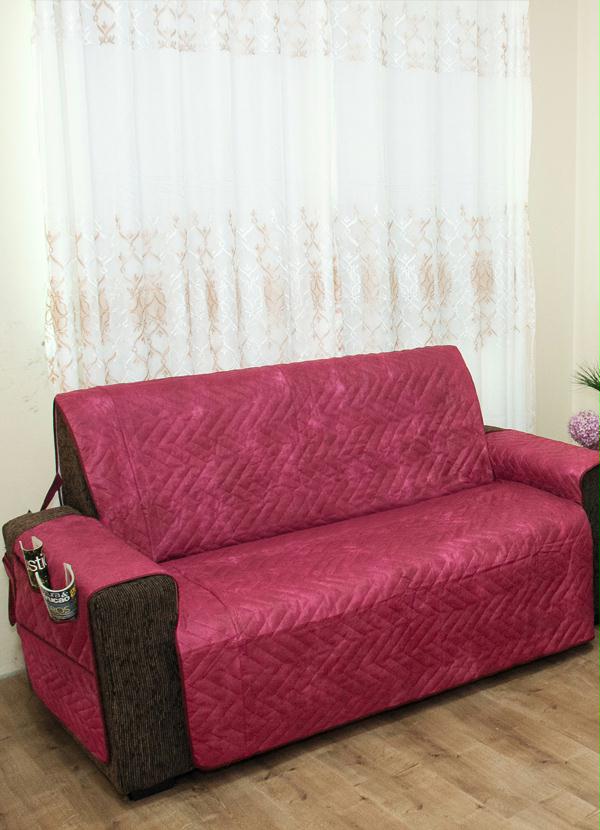 Lar e Lazer - Capa de Sofá Bordô com 3 Lugares