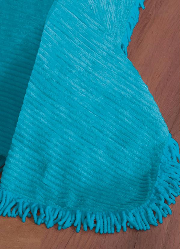 Jolitex - Colcha Chenille Lisa Azul Casal 1 Peça 3