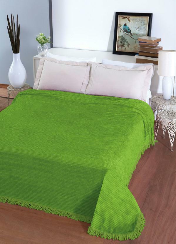 Jolitex - Colcha Chenille Lisa Verde Casal 1 Peça