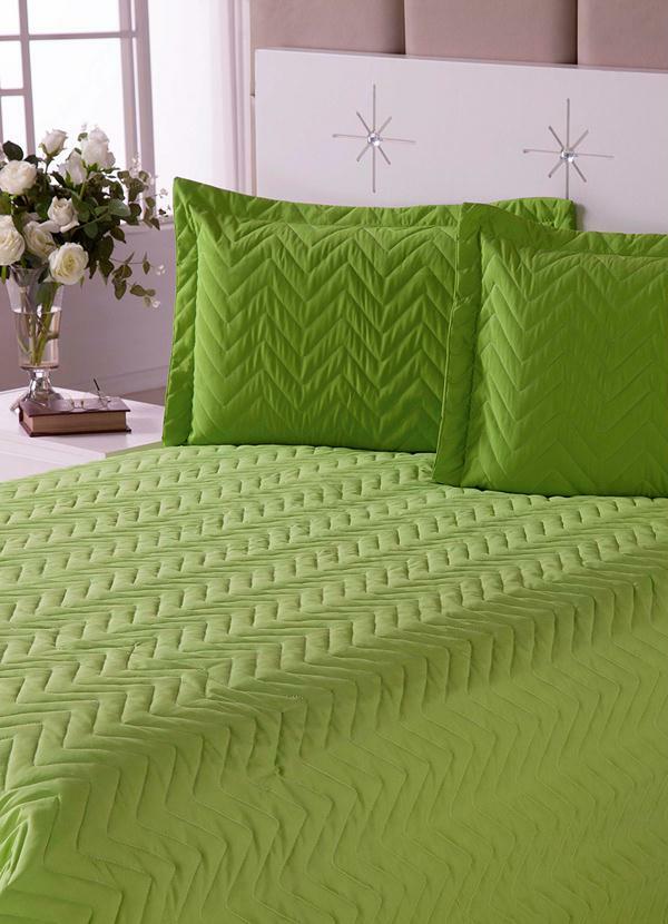 Lar e Lazer - Jogo de Cobre Leito Casal Verde com Matelassê