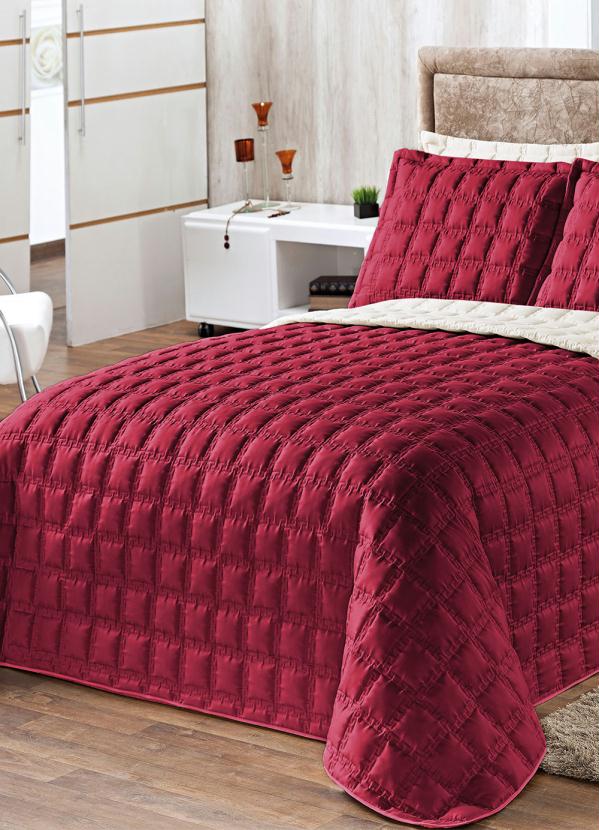 Lar e Lazer - Jogo de Cobre Leito Vermelha Casal 3 Peças 2