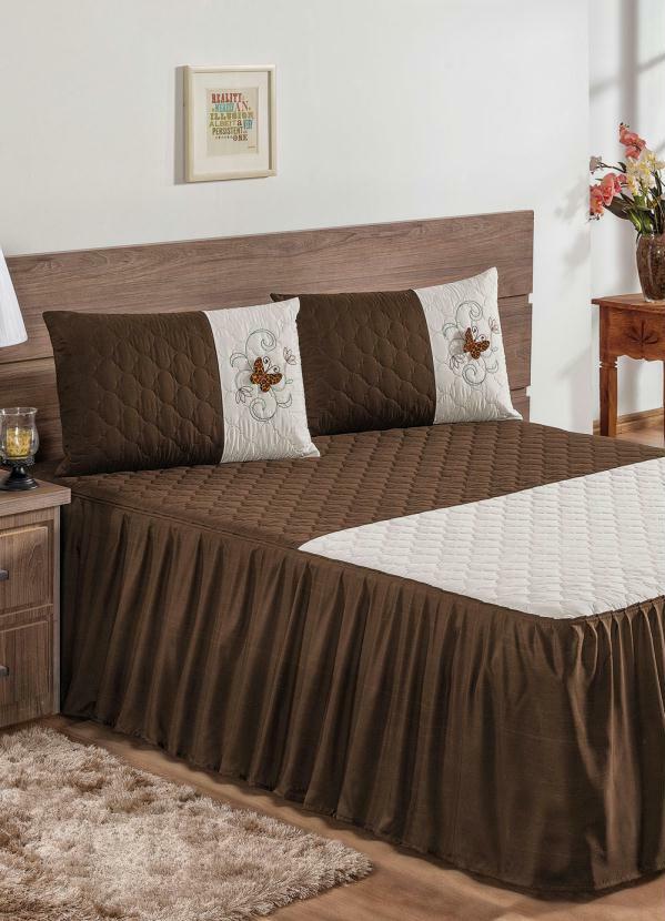 Lar e Lazer - Jogo de Colcha Tabaco Casal 3 Peças