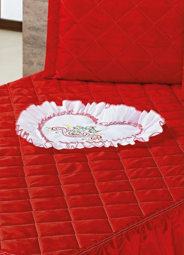 Lar e Lazer - Jogo de Colcha Vermelha Casal 3 Peças 2