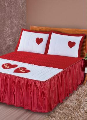 Lar e Lazer - Jogo de Colcha Vermelha Casal 3 Peças - LAR E LAZER