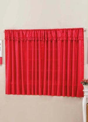 Lar e Lazer - Cortina com Bandô Vermelha 200x150 cm - LAR E LAZER