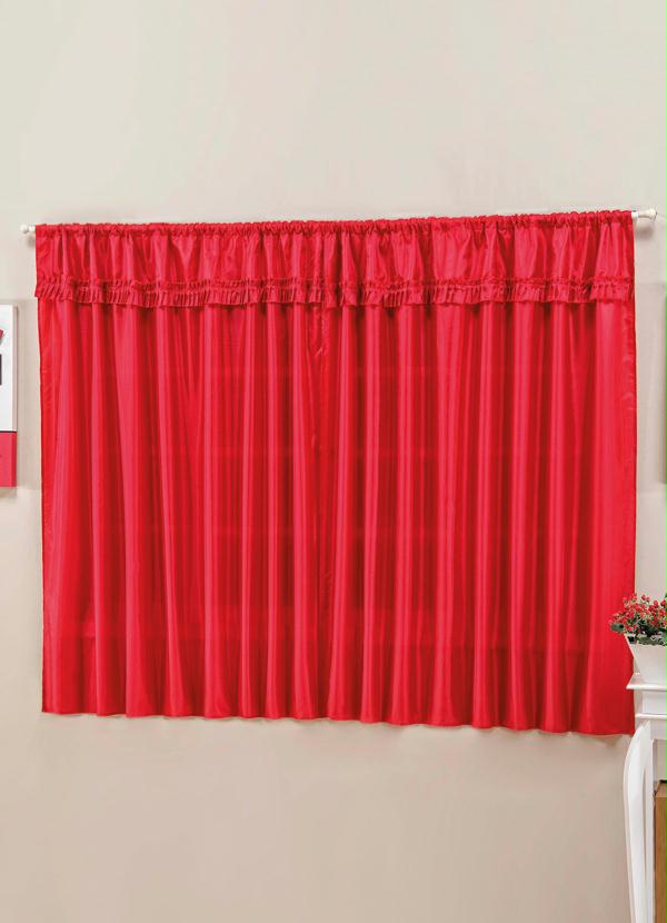 Lar e Lazer - Cortina com Bandô Vermelha 200x150 cm