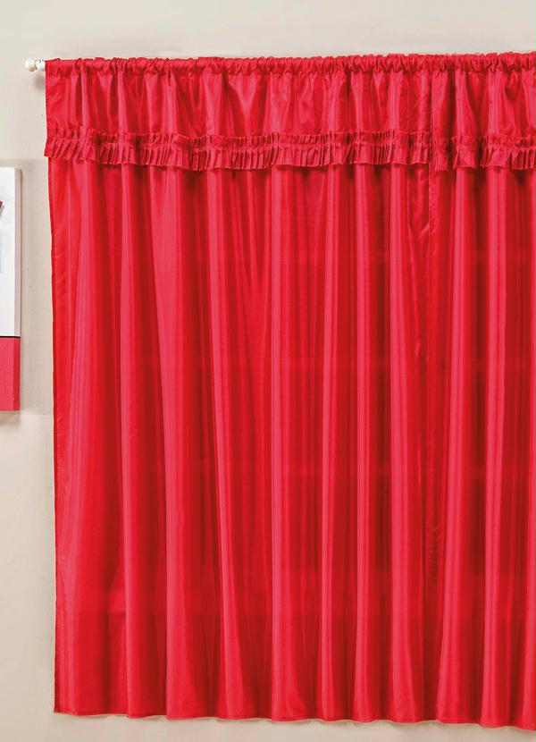 Lar e Lazer - Cortina com Bandô Vermelha 200x150 cm 2
