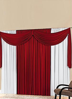 Lar e Lazer - Cortina com Bandô Vermelha 300x170 cm - LAR E LAZER