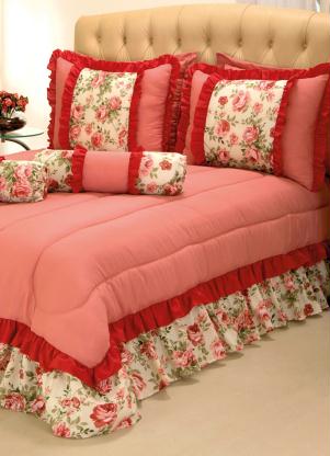 Lar e Lazer - Enxoval Floral Queen 5 Peças - LAR E LAZER