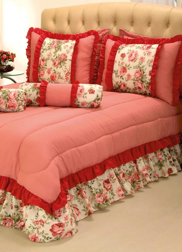 Lar e Lazer - Enxoval Floral Queen 5 Peças