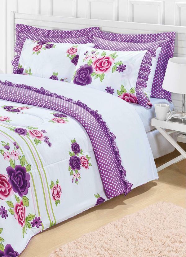 Lar e Lazer - Enxoval Floral Queen 7 Peças