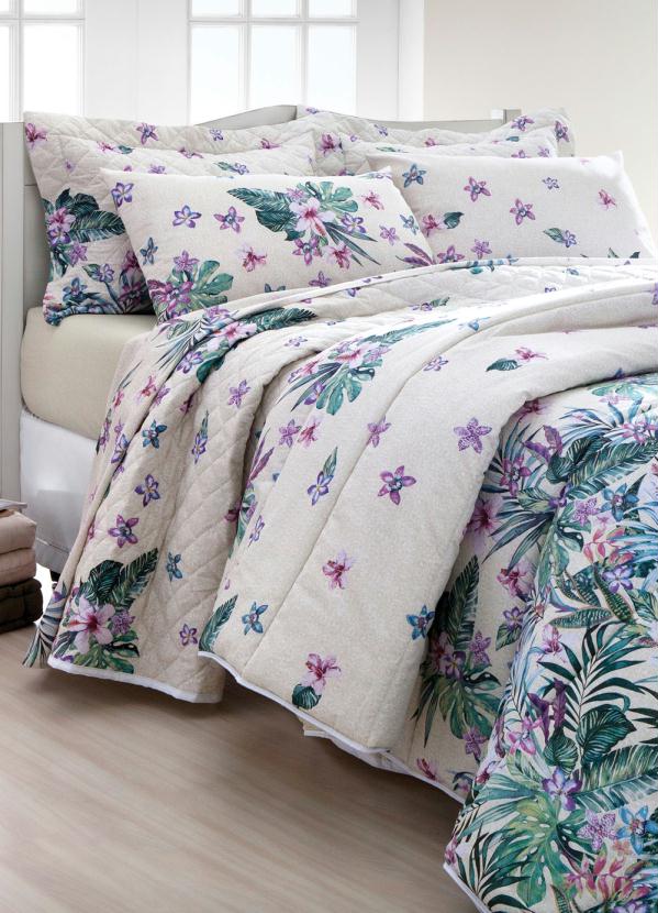 Lar e Lazer - Jogo de Cama 180 Fios Floral Queen 4 Peças 1