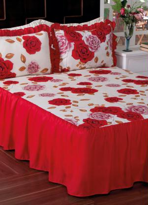 Lar e Lazer - Jogo de Colcha Vermelha Casal 3 Peças - LAR E LAZER