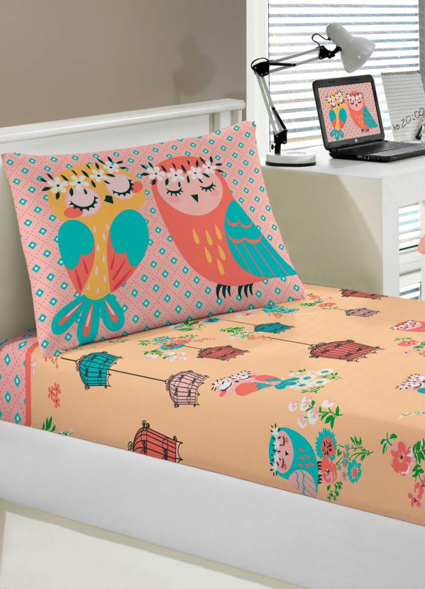 Portallar - Jogo de Cama Solteiro Coruja