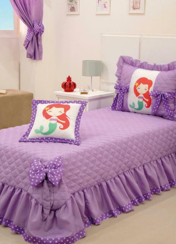 Lar e Lazer - Jogo de Colcha Sereia Solteiro 3 Peças 1