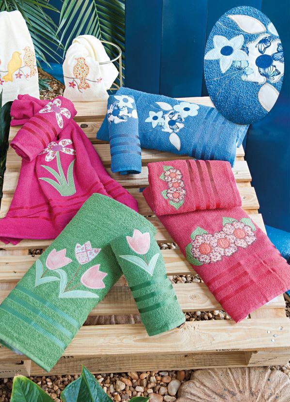 Lar e Lazer - Jogo de Toalha Patchwork Azul