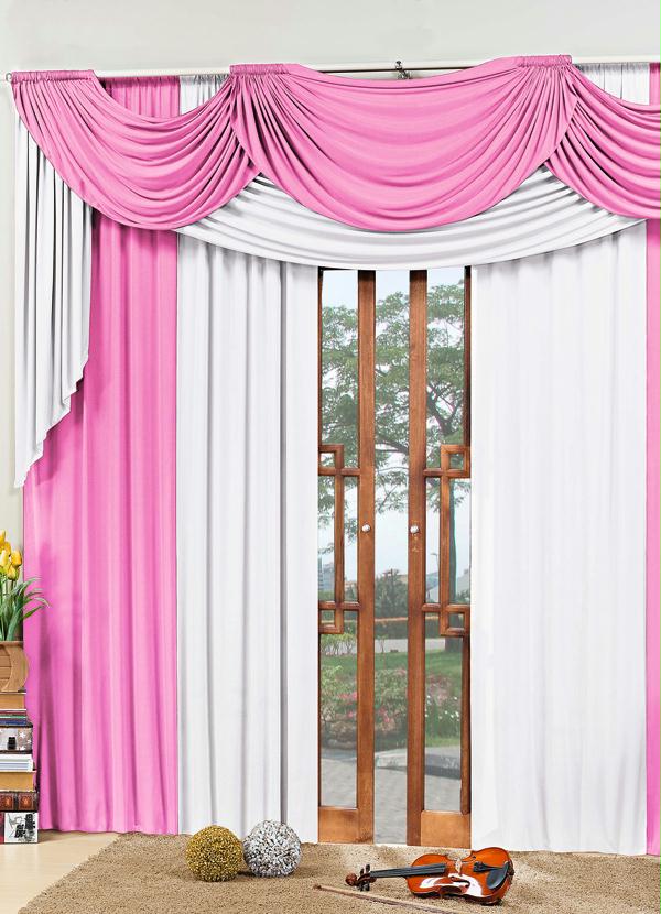Lar e Lazer - Cortina com Bandô Rosa 2m