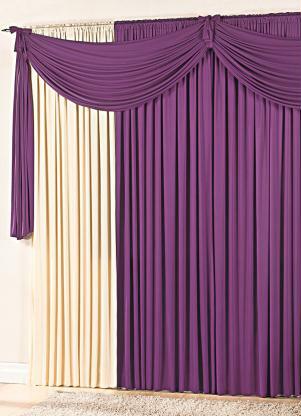 Lar e Lazer - Cortina com Bandô Roxa 300x170 cm - LAR E LAZER