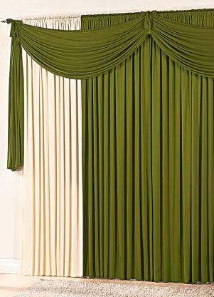 Lar e Lazer - Cortina com Bandô Verde 300x170 cm - LAR E LAZER