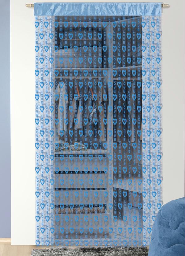 Lar e Lazer - Cortina Estampa de Coração e Love Azul