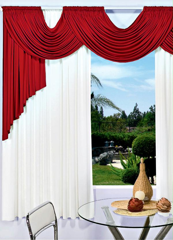 Lar e Lazer - Cortina para Porta com Bandô Vermelha 160x200 cm