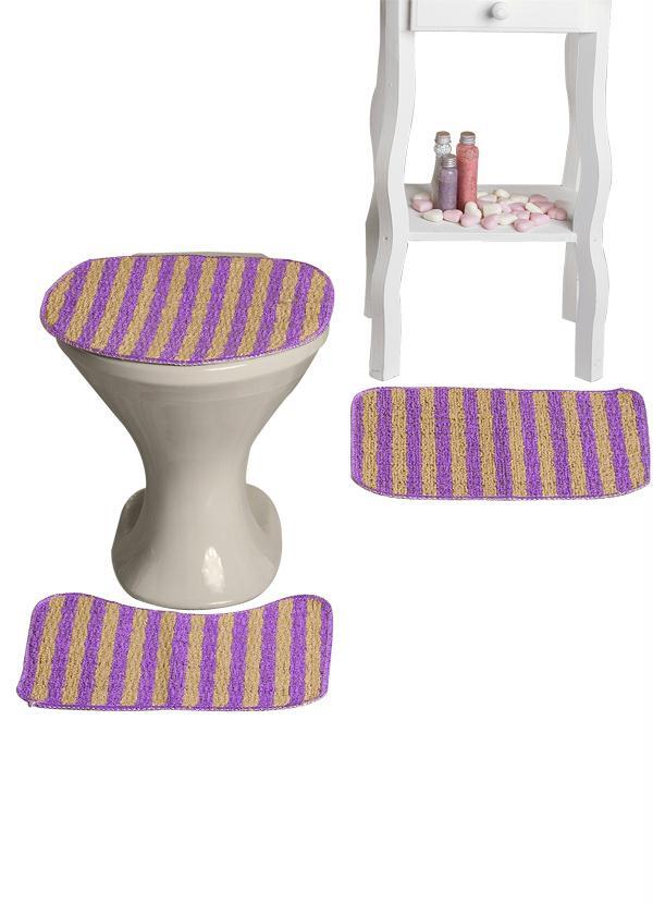 Lar e Lazer - Jogo Tapete para Banheiro Roxo
