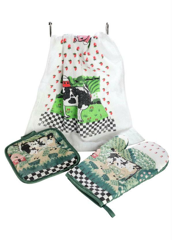 Lar e Lazer - Kit Forno com Luva, Esteira e Pano de Vaquinha