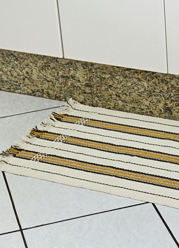 Lar e Lazer - Tapete Listrado Marrom em Algodão 2