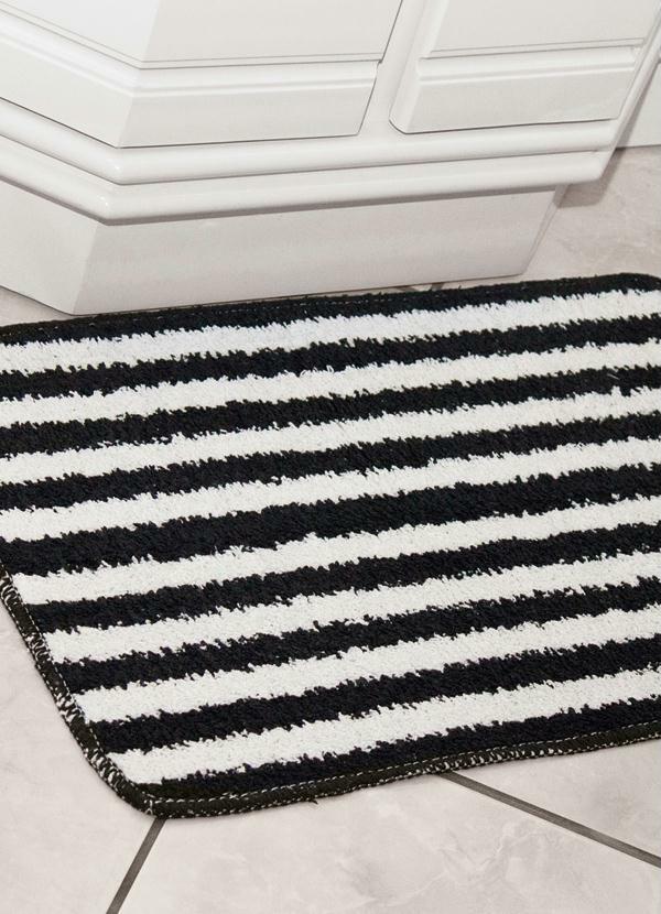 Lar e Lazer - Tapete Listrado Preto/Branco 2