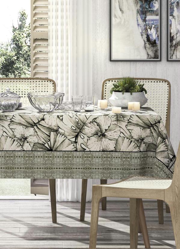 Lar e Lazer - Toalha de Mesa Quadrada Folhas Karsten