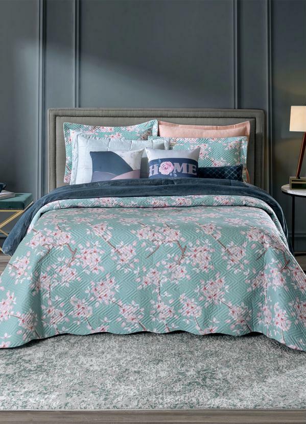 Hedrons - Porta Travesseiro Verde Floral 1 Peça 2