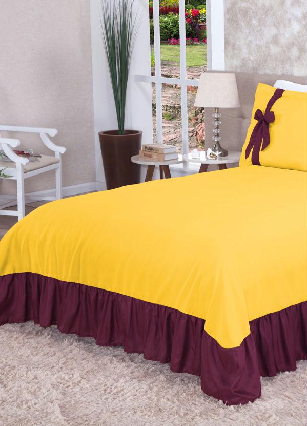 Lar e Lazer - Jogo de Cobre Leito Amarelo Casal 3 Peças 2