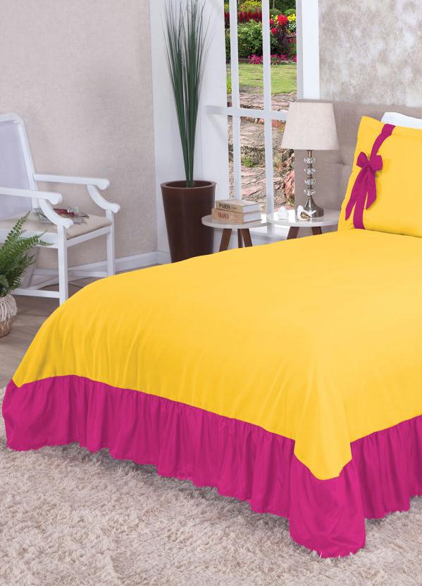 Lar e Lazer - Jogo de Cobre Leito Amarelo Casal 3 Pecas 2