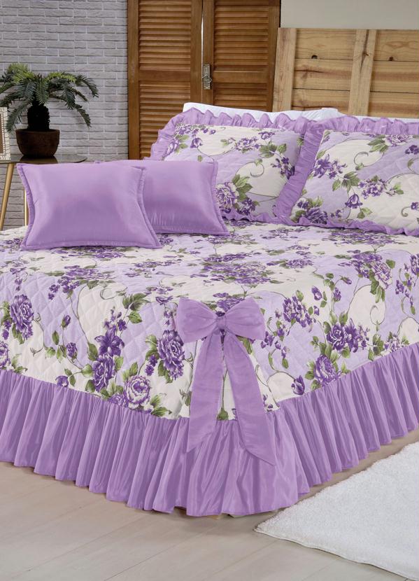 Lar e Lazer - Jogo de Cobre Leito Lilás Casal 5 Peças