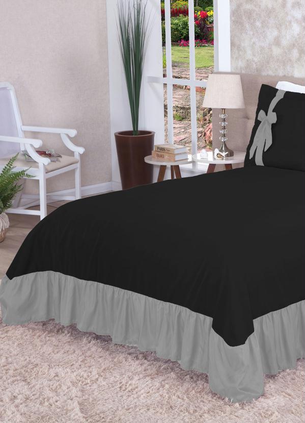 Lar e Lazer - Jogo de Cobre Leito Preto Casal 3 Pecas 2