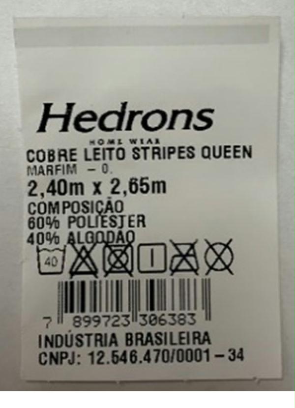 Hedrons - Cobre Leito Piquet Branco Queen 1 Peça 2