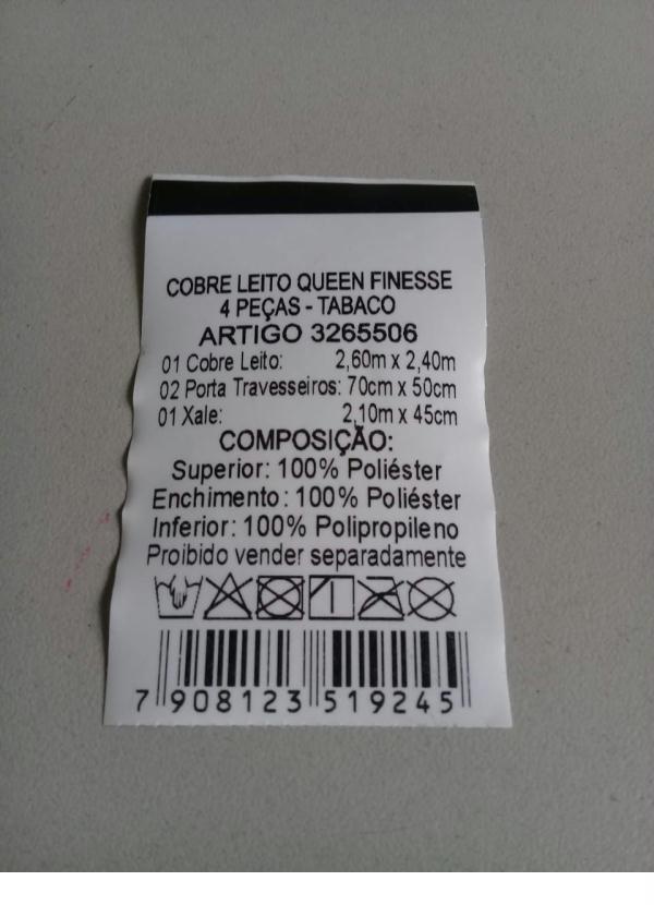 Lar e Lazer - Jogo de Cobre Leito Tabaco Queen 4 Peças 5