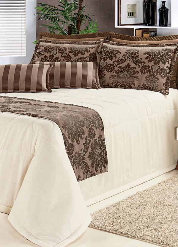 Lar e Lazer - Jogo de Cobre Leito Tabaco Queen 6 Peças