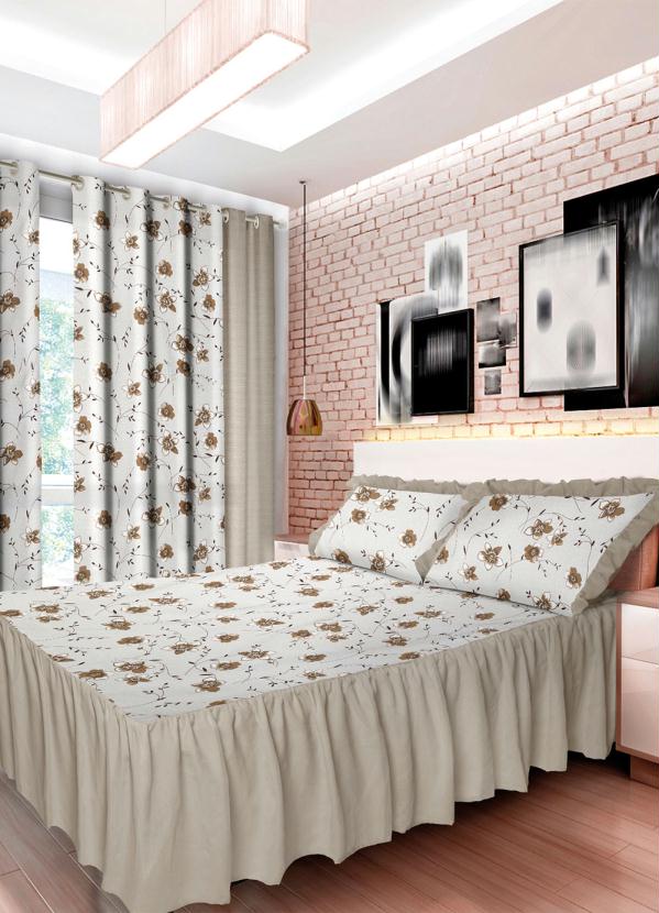 Lar e Lazer - Jogo de Colcha Bege Casal 3 Peças