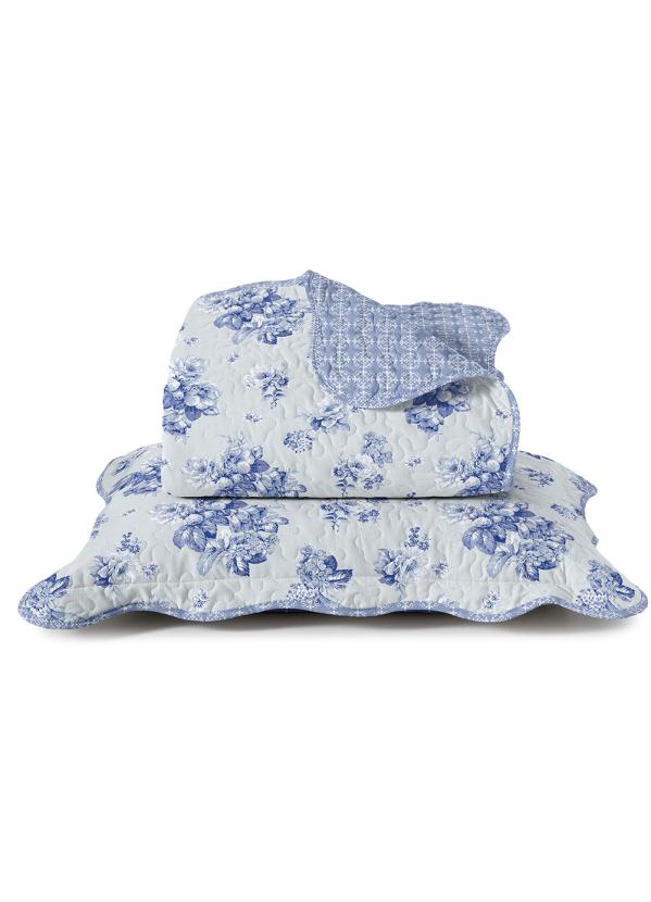 Santista - Jogo de Colcha Bouti Azul Casal 3 Peças 1
