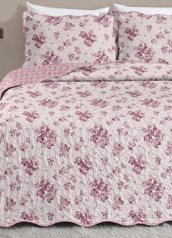 Santista - Jogo de Colcha Bouti Rosa Casal 3 Peças 3