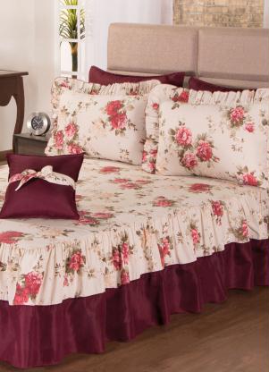 Lar e Lazer - Jogo de Colcha Floral Casal 4 Peças - LAR E LAZER