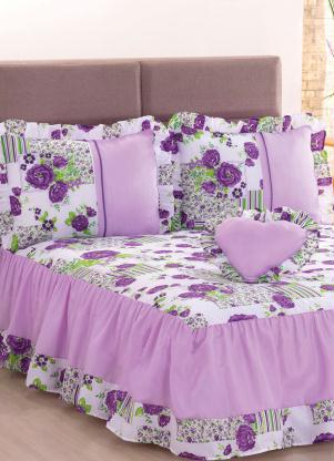Lar e Lazer - Jogo de Colcha Lilás Casal 4 Peças - LAR E LAZER
