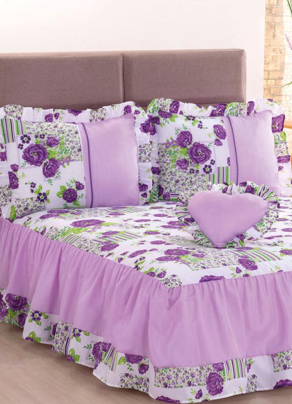 Lar e Lazer - Jogo de Colcha Lilás Casal 4 Peças
