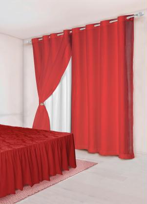 Lar e Lazer - Jogo de Colcha Vermelha Casal 3 Peças - LAR E LAZER