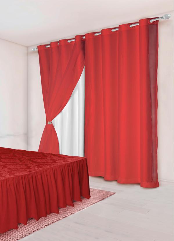 Lar e Lazer - Jogo de Colcha Vermelha Casal 3 Peças